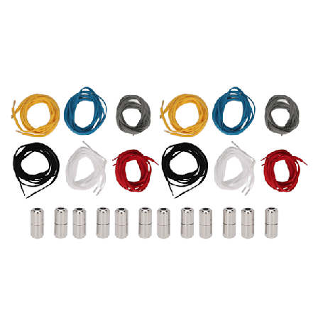 12 stk Lazy Snørebånd Elastiske Farverige Snørebånd Uden Knytte med 12 Alloy Spænder til Casual Sko Sports Sko