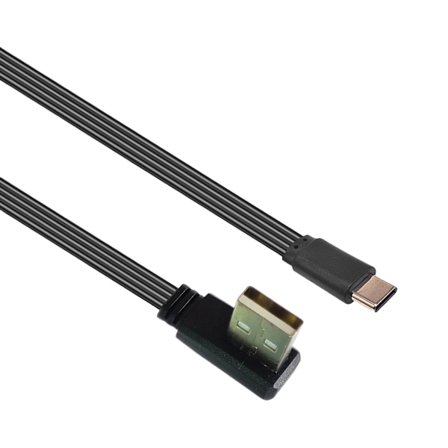 90 Graders USB 2.0 til Type C Han Adapter Kabel Silikoneledning til 10W Opladning