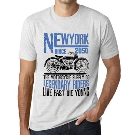 T-shirt herr Les Motards De Légende En 2050 – Legendariska motorcyklister sedan 2050 – Vintage vit T-shirt