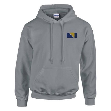 Hoodie - PIXELFORMA - Bosnien-Hercegovina Flag - Grå - Lange ærmer - Hættekrave