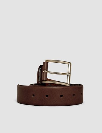 Shaping New Tomorrow - Elastic Leather Belt - Dark Brown - Herre - Størrelse 90