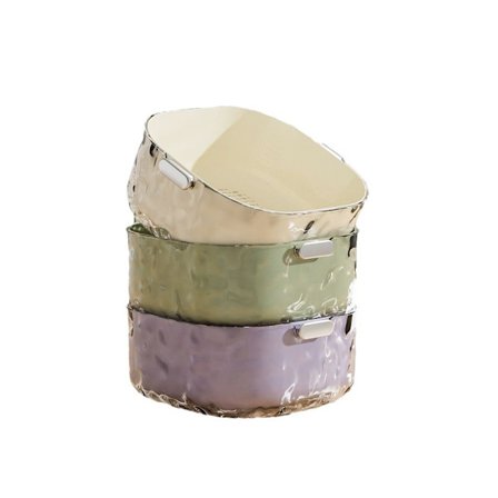 6-pak 2-i-1 køkkensigte sæt med dobbelt dræningskurv - Opvaskemaskine-sikker dørslag til ris, frugt og grøntsager (pladsbesparende design)