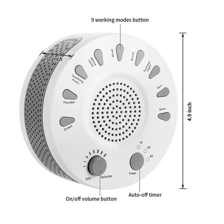 Sleep Easy White Noise Machine med 9 avkopplande ljudlägen