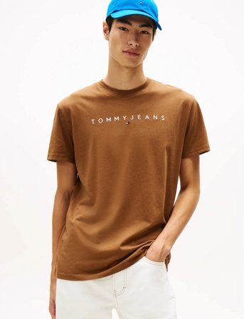 Tommy Jeans Tjm Reg Linear Logo Tee Ext - Brown - XXL