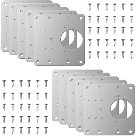 10 stk. hængsel reparationsplade, hængsel reparationssæt til køkkenskabe, rustfrit stål dørhængsel monteringsplade sæt
