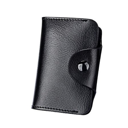 Læderkortholder - 15 rum - Sort