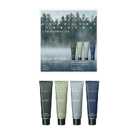 Skandinavisk Giftbox Wood & Water Handkräm Presentaskar set Unisex 4 x 30ml