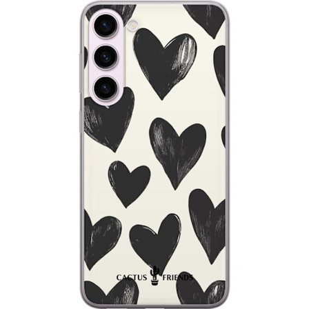 Kompatibel Mobilcover til Samsung Samsung Galaxy S23+ Cactus and Friends - Bold Black Love Pattern