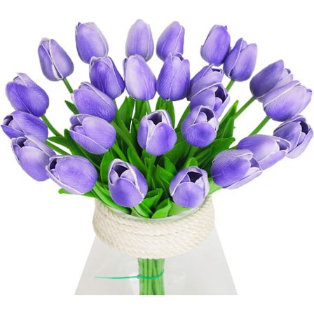 Lilla-10 kunstige blomster tulipaner kunstige blomster latex materi
