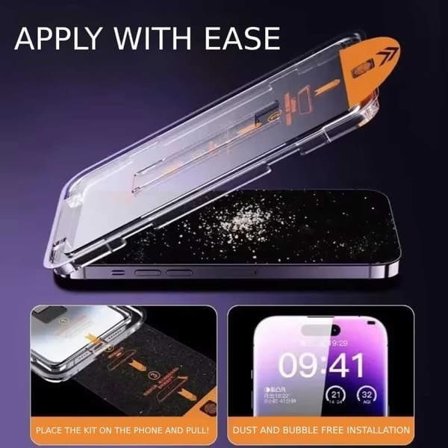 Lättinstallerat iPhone 12 Skärmskydd HD Härdat Glas—pa