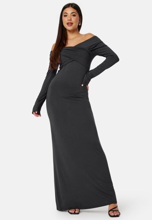 BUBBLEROOM-Off Shoulder Maxi Dress-M