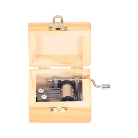 Trälåda Musikbox Vintage Stil Utsökt Design Bärbar Hållbar Klar Melodi Musikbox för Hemmakontor SkolaVäderkvarn