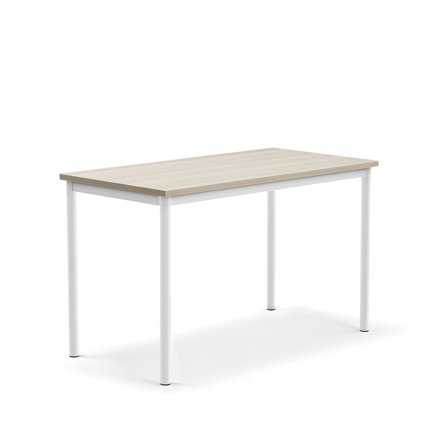 Desk SONITUS PLUS, 1200x600x720 mm, noise reducing ash high pressure laminate, white