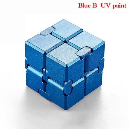 Premium Metall Infinity Kub Bärbar Svart Blå B