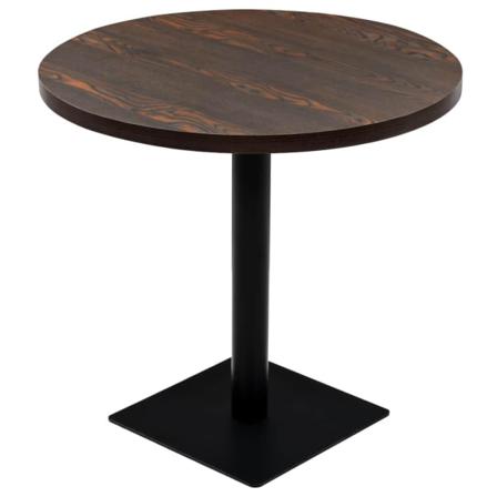 Vidaxl Bistrobord Mdf Och Stål Rund 80x75 Cm Mörk Aska Brun