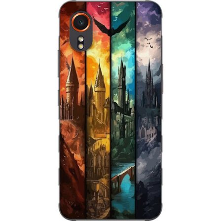 Kompatibel Mobilcover til Samsung Samsung Galaxy Xcover7 Fire magiske slotte i forskellige elementfarver, episk fantasykunst med ild vand luft og mør