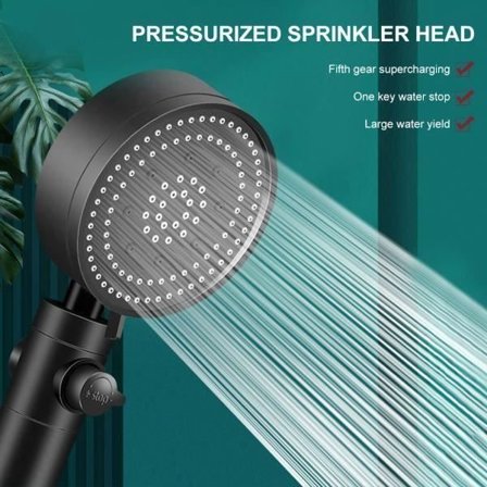 MIOLOE Brusehoved - 5 tilstande - Højt tryk - Vandbesparende - Nem installation