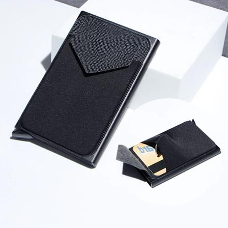 Kolfiberkorthållare Plånböcker Herr RFID Black Magic Trifold Läder Smal Miniplånbok Liten Pengaväska Man Plånbok Plånbok Kvinnor Black C