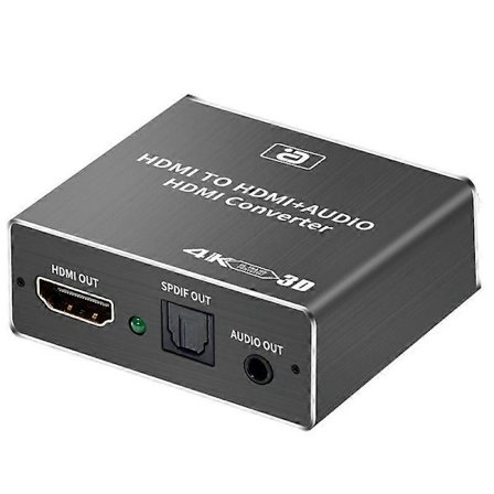 HDMI Lydudtrækker HDCP CEC + Optisk TOSLINK SPDIF + 3,5 mm RCA Lydkonverter 4K x 2K 3D HDMI AuF26-{REN}