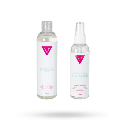 VUXEN AQUA GLIDECREME 300 ML & TOY CLEANER 150ML - Vuxen.dk: Tilbehør - Vuxen.dk: Rollespil