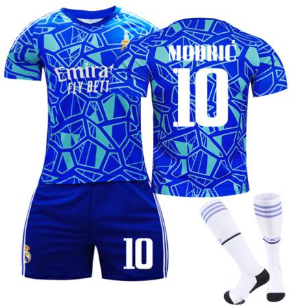 Real Madrid Tröja Blå Nr 10 Fotbollströja För Barn Suit With Socks 26(140-145)