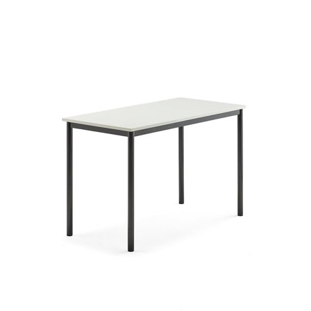 Desk SONITUS, 1200x700x760 mm, white high pressure laminate, anthracite
