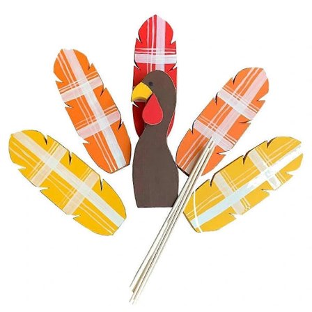 /EA/Træplantepinde i form af kalkun, Thanksgiving-dekorationer til udendørs haver, gårde, terrasser