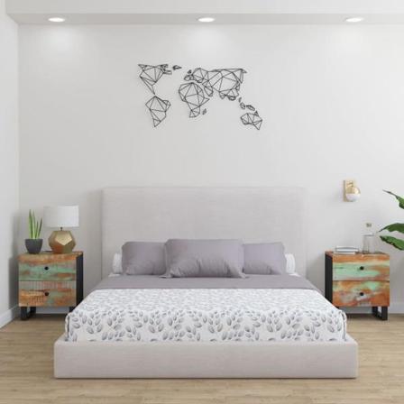 Vidaxl Sängbord 2 St 40x33x46 Cm Massivt Återvunnet Trä Svart