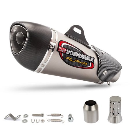 Universal 51mm Yoshimura Alpha Kulfiber Motorcykel Udstødningspotte DB Killer CBR300R NINJA500 ZX4R R3 NSS750 GSX8R