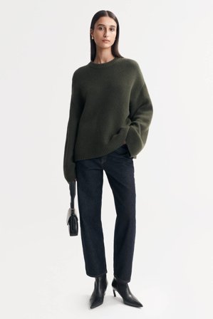 Soft Goat - Chunky Crewneck - Women cashmere sweater - M - Hunter Green