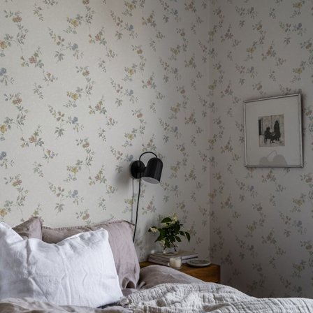 Duro Kerstin 525-01 Tapet Gammelsvenska Klassiker 1850-1950 Vit/multi, Färg & tapeter