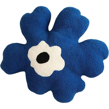 Sohvatyynyn vyötärötyynyn selkäpehmuste kukka erikoismuotoinen tyyny All-Match Girl Heart Creative Pillow. (Sininen ja valkoinen)
