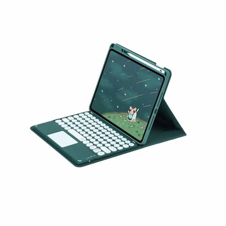Mørkegrøn Magnetisk Tastatur Etui med Touchpad Kompatibelt med 2022 iPad 10. Generation 10.9-tommer