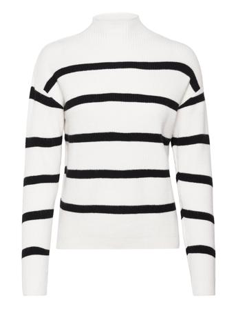 Viril Mockneck L/S Knit Rib Top - White Vila