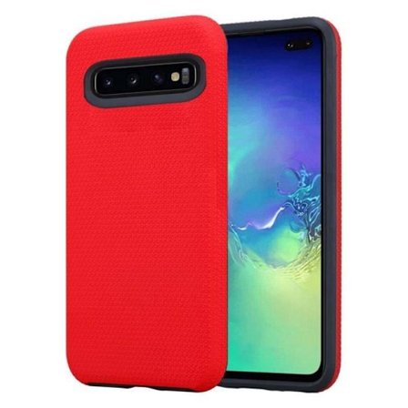 Coque för Samsung Galaxy S10 PLUS Housse i RÖD NÄCKROS Utomhus Case Etui Skydd hybrid yta halkfri