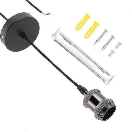 Svart Lampa Hem Hängande Lamphållare Pendellampa Hållare Retro Stil Lamphållare