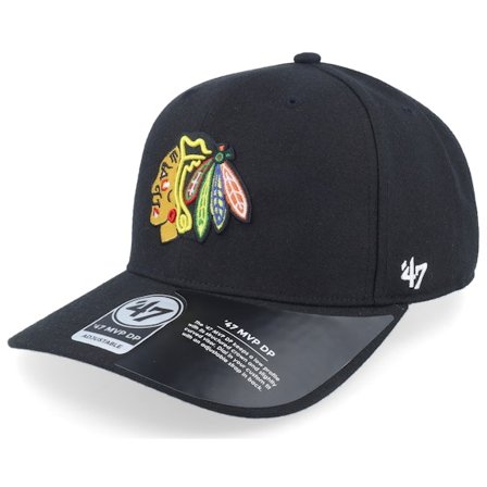 47 Brand - NHL Schwarz adjustable Cap - Chicago Blackhawks Cold Zone Mvp DP Black Adjustable @ Hatstore