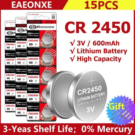 CR2450 3V litiumparisto CR 2450 DL2450 BR2450 LM2450 KCR5029 leluauton avaimelle kaukosäädinkello LED-valopainike kolikkokenno