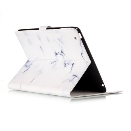 Marmorerat Läderfodral Med Kortplats Till Ipad 2/3/4, Vit Vit