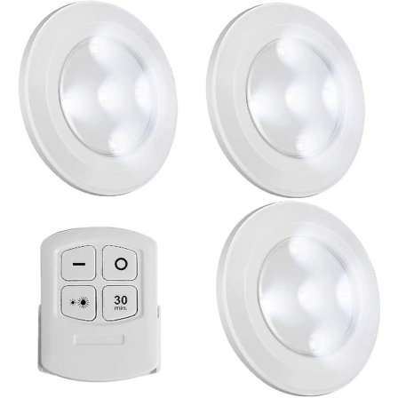 Trådløse LED-pucklamper med fjernkontroll, batteridrevne lamper for nattlys under skapbelysning, dimbar garderobelampe, berøringslampe, festes opp...