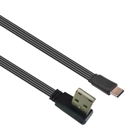 90 Graders USB 2.0 til Type C Han Adapter Kabel Silikoneledning til 10W Opladning