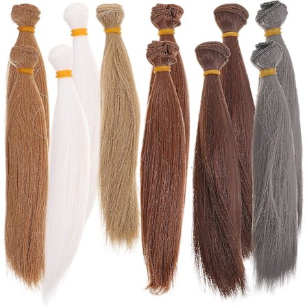 12 kpl Koristeelliset Nuken Hiukset Peruukit Lämpökestävä Simuloitu Hiukset Peruukki Nuken Hiusten Pidennykset