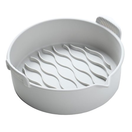 Silikone Fryer Gryde med Håndtag Foldbar Let at Rengøre Genanvendelig Bageplade til Kage BBQ Ovne 22,35 cm