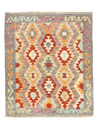 Handgeweven Kelim Afghan Old Style Vloerkleed 103X118