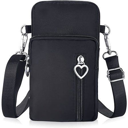 Mobiltelefonväska för att hänga runt dammobiltelefonväska damnylon liten axelväska med hörlursingång axelväska