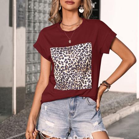 Kortärmad T-shirt Med Rund Hals För Kvinnor