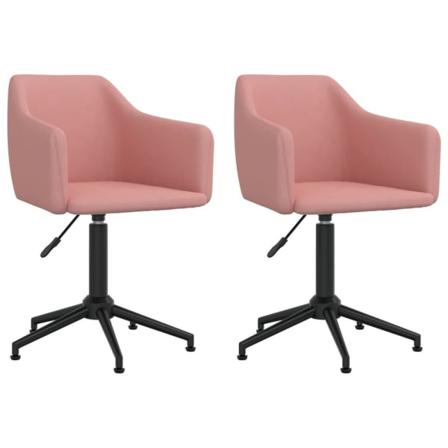 Vidaxl Snurrbara Matstolar 2 St Rosa Sammet Rosa