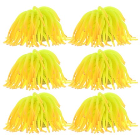 6 stk. kunstig søpindsvin dekoration dekorativ søpindsvin statue akvarium søpindsvin dekoration(10.00X10.00X6.50CM,gul)