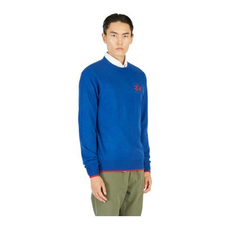 La Martina, Round-neck Knitwear Niebieski, Mężczyzna, Rozmiar: S