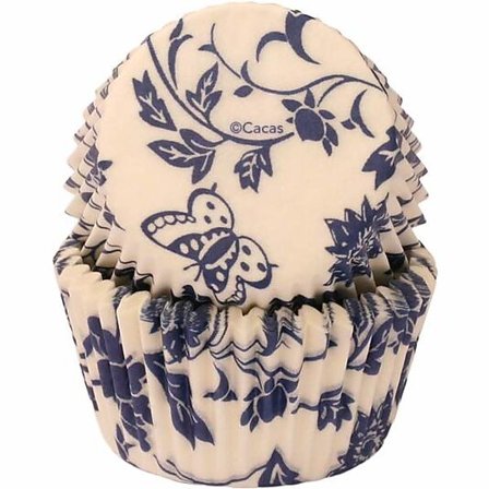 CACAS Muffinsform Blå Blomster 50stk